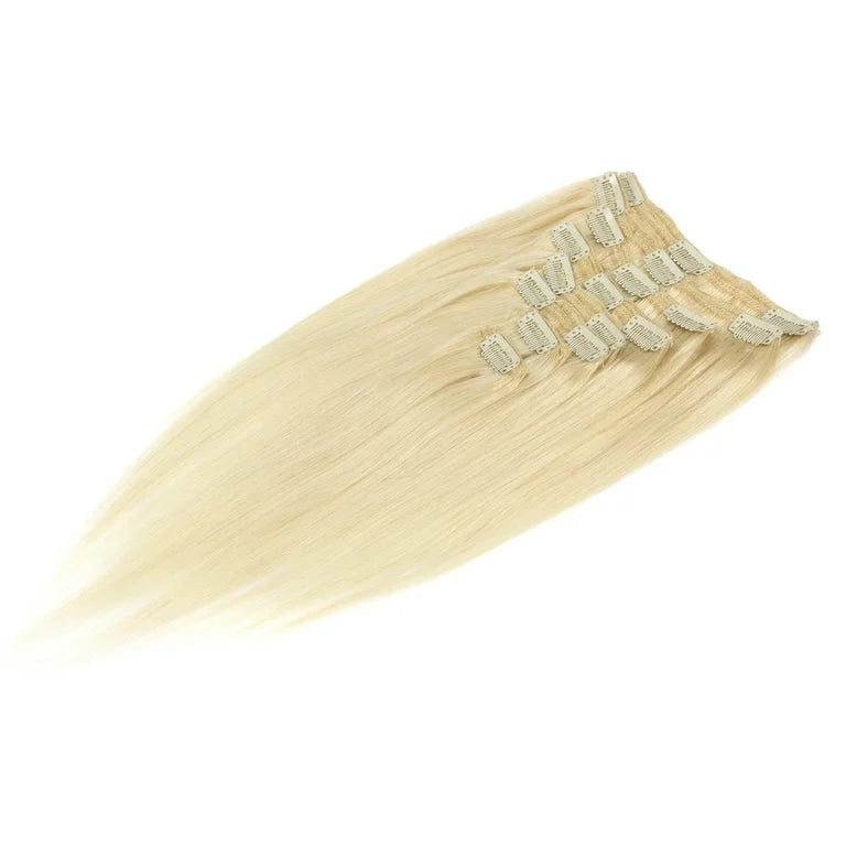 Blonde Indian hair clip on extensions