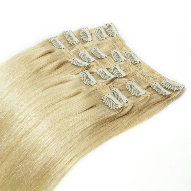 Blonde Indian hair clip on extensions