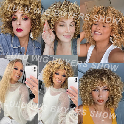 Short Curly Blonde Wig