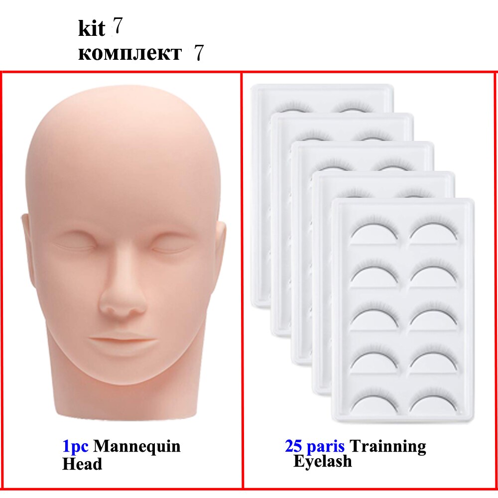 Training Eyelashes kit with mannequin