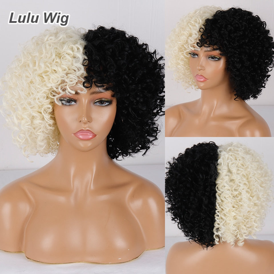 Short Curly Blonde Wig