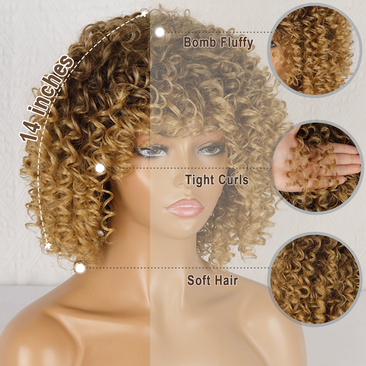 Short Curly Blonde Wig